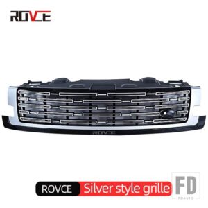ランドローバー ROVCEUPPER メッシュグリルフロントバンパーグリルレンジローバーヴォーグ L460 2023-2025 SV バージョンラジエーターグリルア - Silver