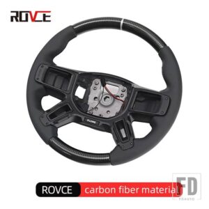 ランドローバー カーボンステアリングホイール毛素材ディフェンダー 90 110 2020-2023 カーアクセサリー - Carbon Fiber