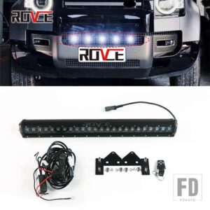 ランドローバー フロントバンパーグリル LED ダイナミックライトディフェンダー 90 110 2020-2022 トップランプ LED ライトカーアクセサリー - White Light