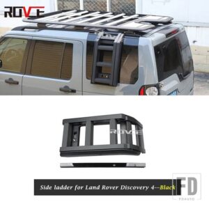 ランドローバー 合金サイド折りたたみはしごディスカバリー 4 3 LR4 2010-2016 登山はしご - Matte Black