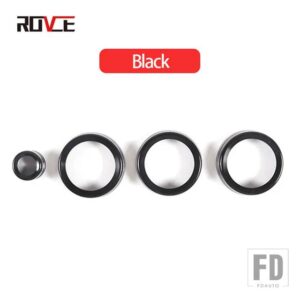 ランドローバー 4個 アルミ空調ノブボリュームコントロールノブカバートリムスポーツ 2014-2017 アクセサリー - Black