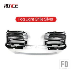 フロントバンパーグリルフォグライトカバーグリルレンジローバーヴォーグ SVA 2013-17 ブラックスタイル - silver set