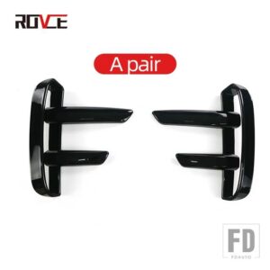 ランドローバー フロントフォグランプカバートリムディスカバリー 5 2017-2022 フォグランプアイブロウプロテクター黒 ABS アクセサリー - A pair