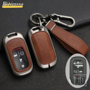 ホンダ 合金 + TPU 車リモートキー FOB カバーケースホルダープロテクター シビック 11TH アコード HR-V CR-V CRV 2023 2024 カーアクセサリー - Brown 1 PC