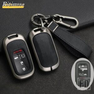 ホンダ 合金 + TPU 車リモートキー FOB カバーケースホルダープロテクター シビック 11TH アコード HR-V CR-V CRV 2023 2024 カーアクセサリー - Black 1 pc