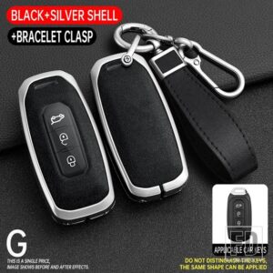 フォード キーカバーリモコン FOB シェルプロテクターケースキーホルダー自動領ダート 2019-24 - Silver black