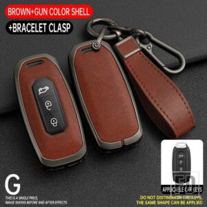 フォード キーカバーリモコン FOB シェルプロテクターケースキーホルダー自動領ダート 2019-24 - Grey Brown