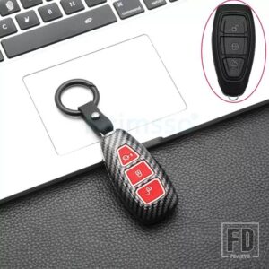 フォード カーボン ABS キーケースカバーフィエスタフォーカス 3 4 モンデオ ECOSPORT クーガフォーカス ST キーリモートキー - Carbon Red