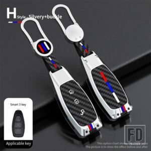 フォード 合金リモートキーケースカバーシェルフォーカス 3 4 モンデオ MK3 MK4 フィエスタ ECOSPORT クーガ ST C-MAX B-MAX プロテクター FOB - silver black set