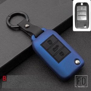 カーボン ABS + シリコーンキー FOB シェルカバーケース MG MG6 ZS HS EV EZS EHS MG3 GS MG7 GT 2015-20 - B Blue