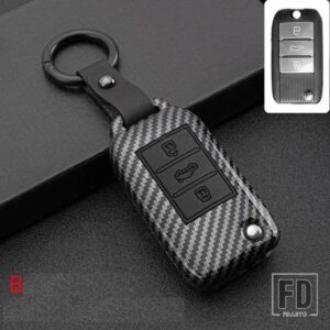 カーボン ABS + シリコーンキー FOB シェルカバーケース MG MG6 ZS HS EV EZS EHS MG3 GS MG7 GT 2015-20 - B Carbon Black