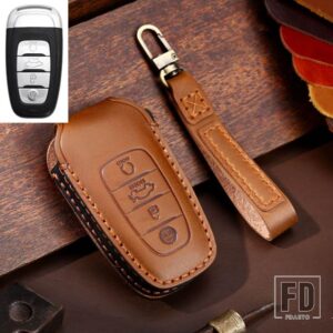 キーケースカバーシェルHONGQI H5キーケースEHS9ハイエンドシェルH9HONGQI H9 H5 2020-2021キーホルダーカーアクセサリー - 4 Btn Brown Key A