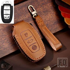 キーケースカバーシェルHONGQI H5キーケースEHS9ハイエンドシェルH9HONGQI H9 H5 2020-2021キーホルダーカーアクセサリー - 3 Btn Brown Key B