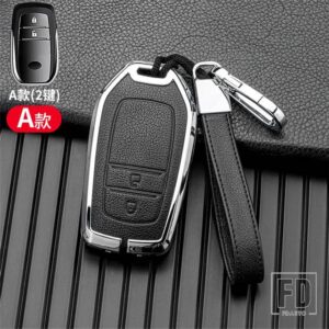 トヨタ 金属キーカバーケースシェル ハイラックスフォーチュナーランドクルーザーカムリコララクラウン RAV4 ハイランドインテリアアクセサリー - Silver black Key A