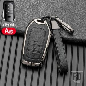 トヨタ 金属キーカバーケースシェル ハイラックスフォーチュナーランドクルーザーカムリコララクラウン RAV4 ハイランドインテリアアクセサリー - Gray Black Key B