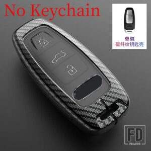 アウディ 新合金 + TPU 車リモートキーケースカバーシェル A6 A7 A8 E-TRON Q5 Q8 C8 D5 キーレスホルダー FOB カーアクセサリー - Carbon Shell