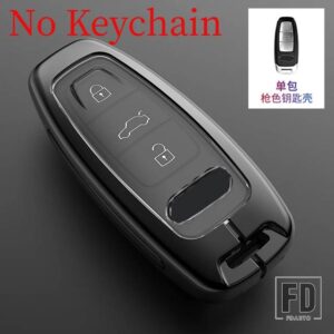 アウディ 新合金 + TPU 車リモートキーケースカバーシェル A6 A7 A8 E-TRON Q5 Q8 C8 D5 キーレスホルダー FOB カーアクセサリー - Grey Shell