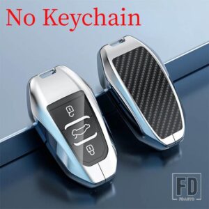 シトロエン プジョー リモートキーケースカバーシェル 2008 3008 4008 5008 308 408 508 C1 C2 C4 C6 C3-XR ピカソグランド DS3 DS5 - Silver Carbon Shell