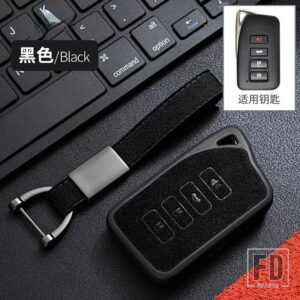 レクサス TPU + レザーキーケースカバー NX ES GS RX は RC LX 200 250 350 450H 300H ES200 自動リモートキーホルダーシェル FOB - BLACK B