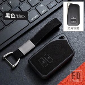 レクサス TPU + レザーキーケースカバー NX ES GS RX は RC LX 200 250 350 450H 300H ES200 自動リモートキーホルダーシェル FOB - Black A
