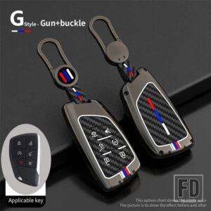 シボレー 3/4/5/6 ボタン合金 + シリカゲルキーカバーケースシルバラード 1500 サバーバンタホ GMC シエラユーコン 2023 2024 - 6 Buttons 1 PC