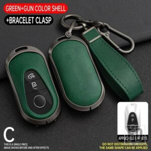 メルセデスベンツ リモートキーケースカバーシェル FOB C Eクラス W223 W206 C260 C300 S450 S500 S400 プロテクターホルダーキーレス - Grey Green 1 PC