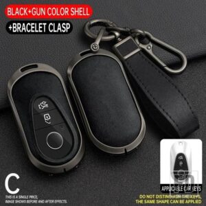 メルセデスベンツ リモートキーケースカバーシェル FOB C Eクラス W223 W206 C260 C300 S450 S500 S400 プロテクターホルダーキーレス - Grey Black 1 PC