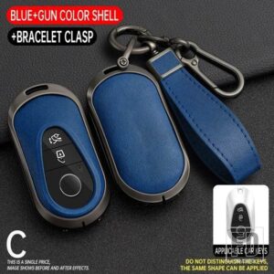 メルセデスベンツ リモートキーケースカバーシェル FOB C Eクラス W223 W206 C260 C300 S450 S500 S400 プロテクターホルダーキーレス - Grey Blue 1 PC