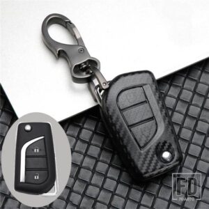 トヨタ 2/3ボタン財投カーボン ABS キーケース FOB オーリスカローラアベンシスヴァーソヤリスアイゴサイオン TC IM カムリ RAV4 FORTURNER - 2 Buttons