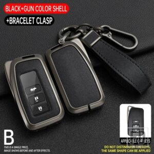 レクサス 金属リモートキーケースシェルカバー FOB NX は RX ES GX LX LS UX GS 200 260 300 350 NX200 NX300 RX350 ES300 キーレス - Grey Black 1 PC