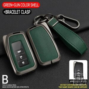 レクサス 金属リモートキーケースシェルカバー FOB NX は RX ES GX LX LS UX GS 200 260 300 350 NX200 NX300 RX350 ES300 キーレス - Grey Green 1 PC