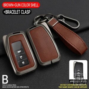 レクサス 金属リモートキーケースシェルカバー FOB NX は RX ES GX LX LS UX GS 200 260 300 350 NX200 NX300 RX350 ES300 キーレス - Grey Brown 1 PC
