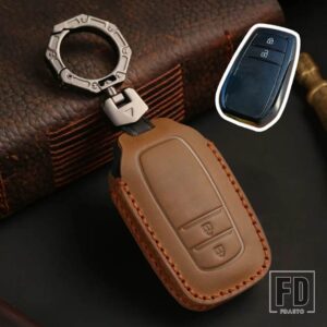 トヨタ 革キーケースカバー ランドクルーザー 200 300 プラドクラウン TLK 200 ヤリスクロスハイラックス INNOVA フォーチュナーカムリ 55 キー - 2 Btn Brown