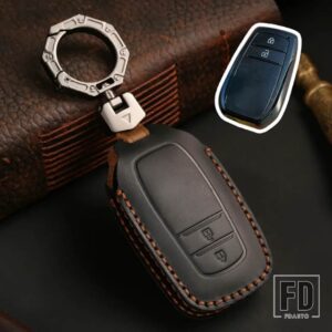 トヨタ 革キーケースカバー ランドクルーザー 200 300 プラドクラウン TLK 200 ヤリスクロスハイラックス INNOVA フォーチュナーカムリ 55 キー - 2 Btn Black