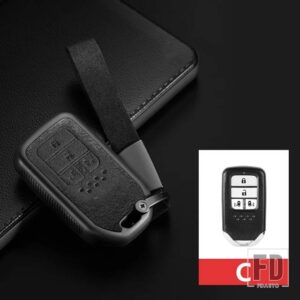 ホンダ 車リモートキーフォブカバーケースホルダー アコードシビック 2018 2019 オデッセイ CRV パイロット HRV ヴェゼル市キーレスエントリー - C Black
