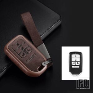 ホンダ TPU + レザーキーレスキーケースカバー ステップワゴンオデッセイフリードエリシオン MPV シビックアコードパイロット CRV 2015-2018 - J-brown
