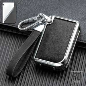 合金 + レザーキーケース FOB カバーキーバッグシェル LYNKCO LYNK CO 05 06 5 6 LYNK CO 05 06 01 1 自動車アクセサリー - Silver black