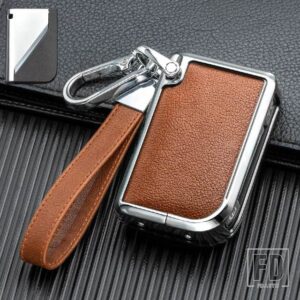 合金 + レザーキーケース FOB カバーキーバッグシェル LYNKCO LYNK CO 05 06 5 6 LYNK CO 05 06 01 1 自動車アクセサリー - Silver Brown