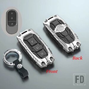 合金リモートキーケースカバーシェルバッグ LEAPMOTOR 2021-23 C11 2022 2023 C01 自動キーレスキーホルダーアクセサリー - Silver Type