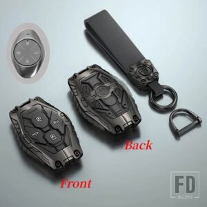 合金キーケース XIAOPENG XPENG P7 P7I P5 G3 G3I G9 G6 リモートカバー車シェルキーホルダーホルダー FOB アクセサリー - Black