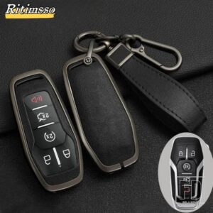 フォード 5ボタン合金リモートキーケースカバーフュージョン F-150 エッジエクスプローラーマスタングリンカーン MKZ MKC プラチナ 2016 F150 - Black 1 pc