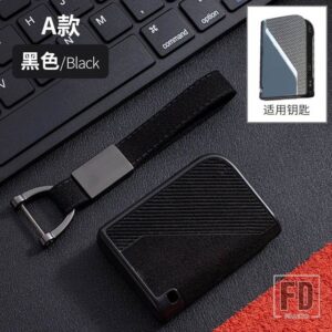 TPU + スエードファーレザーキーケースカバー LYNK CO 05 01 02 03 06 リモートリモートキープロテクターホルダー自動 - Black