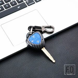 トヨタ カーボン ABS キーケースリモートシェル FOB カバー カローラヤリスカムリ RAV4 - Type C Blue