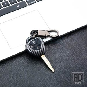 トヨタ カーボン ABS キーケースリモートシェル FOB カバー カローラヤリスカムリ RAV4 - Type C Black