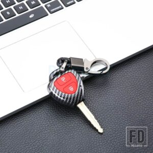 トヨタ カーボン ABS キーケースリモートシェル FOB カバー カローラヤリスカムリ RAV4 - Type A - Red