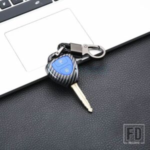 トヨタ カーボン ABS キーケースリモートシェル FOB カバー カローラヤリスカムリ RAV4 - Type A- Blue