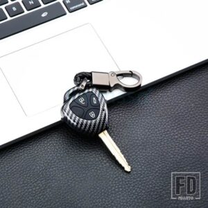 トヨタ カーボン ABS キーケースリモートシェル FOB カバー カローラヤリスカムリ RAV4 - Type B Black