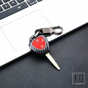 トヨタ カーボン ABS キーケースリモートシェル FOB カバー カローラヤリスカムリ RAV4 - Type B - Red
