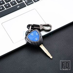 トヨタ カーボン ABS キーケースリモートシェル FOB カバー カローラヤリスカムリ RAV4 - Type B- Blue