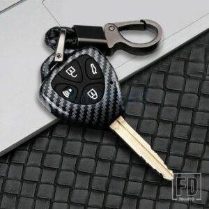 トヨタ カーボン ABS キーケースリモートシェル FOB カバー カローラヤリスカムリ RAV4 - Type D Blck